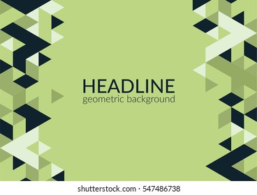 Trendy horizontal geometric background, triangle pattern field with space for your text. Vector illustration.