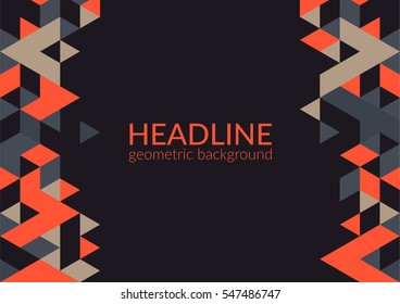 Trendy horizontal geometric background, triangle pattern field with space for your text. Vector illustration.