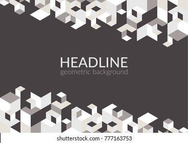 Trendy horizontal geometric background, triangle pattern field with space for your text. Vector illustration.