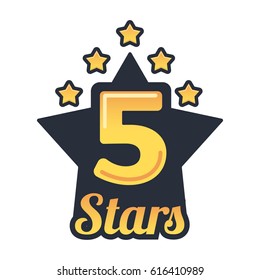 Trendy icon for 5 stars rating. Vector logo design