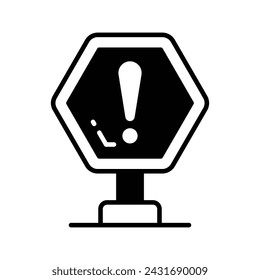 Trendy icon of Alert sign board vector design isolated on white background