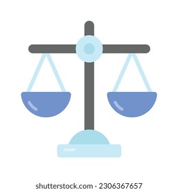 Trendy icon of balance scale in editable flat style, business law symbol