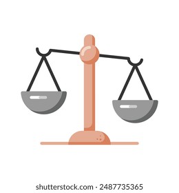 Trendy icon of balance scale in editable flat style, business law symbol