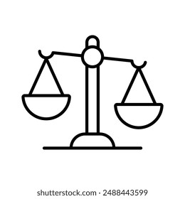 Trendy icon of balance scale in editable flat style, business law symbol