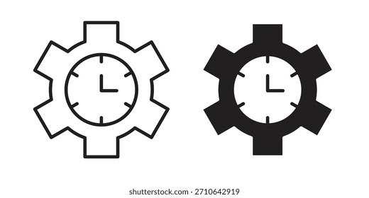 Icono de moda en un diseño de Vector de trazo negro y versión sólida plana sobre fondo blanco