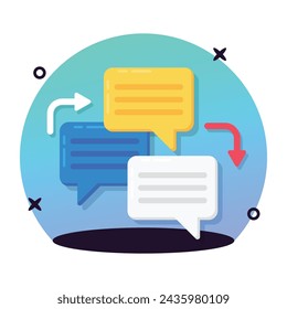 Trendy icon of conversation in flat style, communication vector design