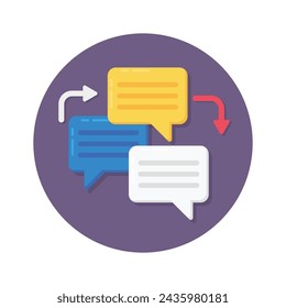 Trendy icon of conversation in flat style, communication vector design