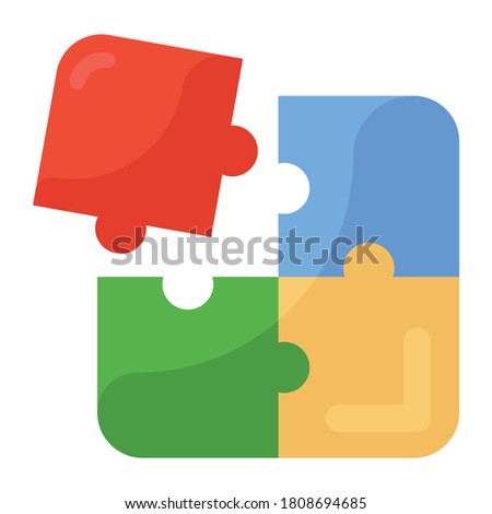 Trendy icon design of jigsaw, problem solving 