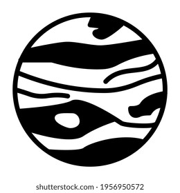 Trendy Icon Design der Jupiter-Vektorgrafik des Planetensystems