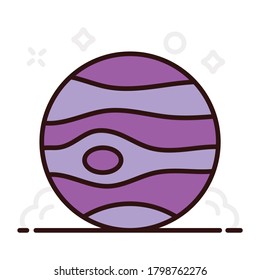 Trendy Icon Design der gesättigten, Vektorgrafik des Planetensystems 