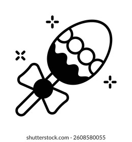 Trendy icon of easter cake pop designed in glyph style