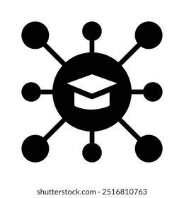 Icono de moda de la red educativa en estilo moderno