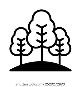 Trendy icon of forest isolated on white background