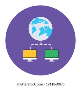 
Trendy icon of global connection, editable vector 