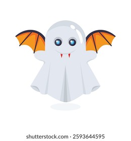 Trendy icon of halloween ghost with wings, designed in 3d style