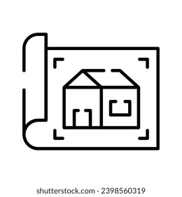 Trendy icon of home architecture, isolated on white background
