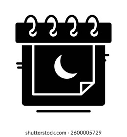 Trendy icon of islamic calendar designed in line style