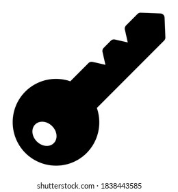 A trendy icon of key in modern filled style 