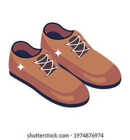 Trendy icon of mens shoes, editable vector 