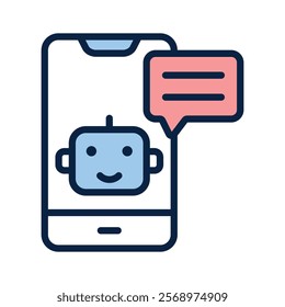 Trendy icon of mobile robot, artificial intelligence vector design