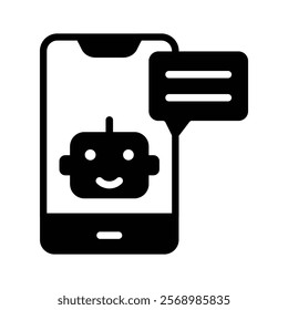 Trendy icon of mobile robot, artificial intelligence vector design