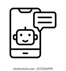 Trendy icon of mobile robot, artificial intelligence vector design