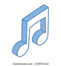 A trendy icon of music note in 3d style 

