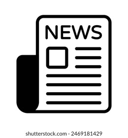 Trendy icon of newspaper in editable style, vector of press release concept