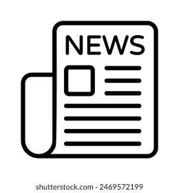 Icono de moda del diario en estilo editable, Vector del concepto de Autorización de prensa