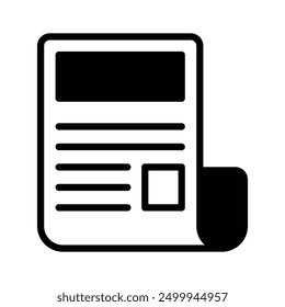 Trendy icon of newspaper in style, vector of press release concept