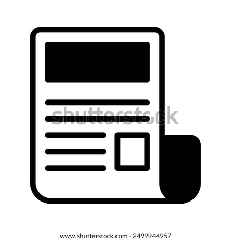 Trendy icon of newspaper in style, vector of press release concept