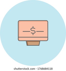 Icono de moda sobre fondo azul para web y gráfico móvil.