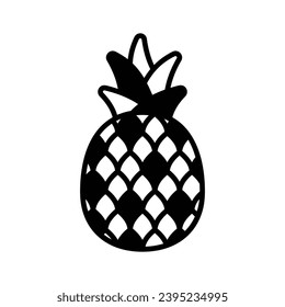 Trendy icon of pineapple, healthy fruit, natural food