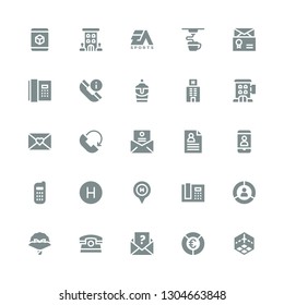 trendy icon set. Collection of 25 filled trendy icons included d, Pie chart, Letter, Phone, Bouquet, Phone receiver, Hotel, CV, Telephone, Milkshake, Ea sports