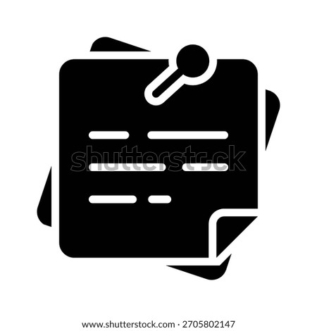 A trendy icon of sticky notes in glyph style