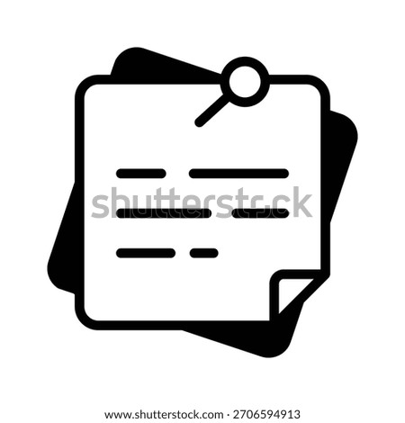 A trendy icon of sticky notes in glyph style