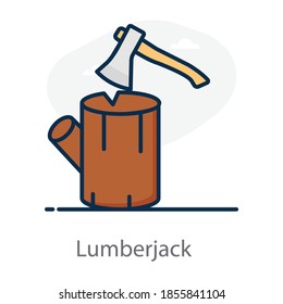 A trendy icon style of lumberjack, editable flat vector 
