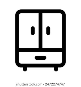 Trendy icon of wardrobe in editable style, household things symbol