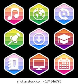 Trendy icon for Web and Mobile on black. Vector element
