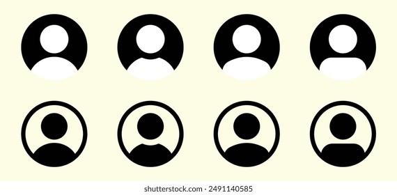 Trendy and Iconic anonymous user portrait flat vector icon designs
