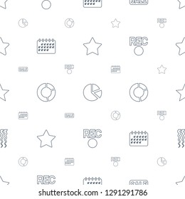 trendy icons pattern seamless white background. Included editable line star, pie chart, sale, calendar, rec, curly hair icons. trendy icons for web and mobile.