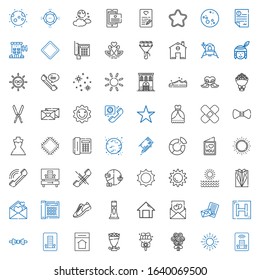 trendy icons set. Collection of trendy with hotel, sun, bouquet, home, bow tie, love letter, milkshake, sneakers, telephone, suit, pie chart. Editable and scalable trendy icons.