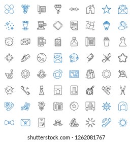 trendy icons set. Collection of trendy with sun, phone, tags, swans, love letter, letter, bow tie, wig, hotel, star, telephone, bouquet, shears. Editable and scalable trendy icons.