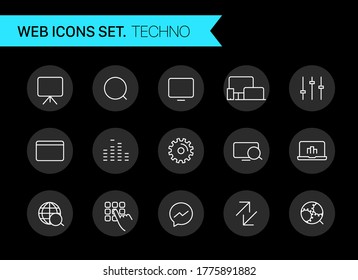 Trendy icons vector clipart. Techno