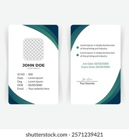 Trendy ID Card Design with Front and Back