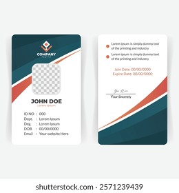 Trendy ID Card Design with Front and Back