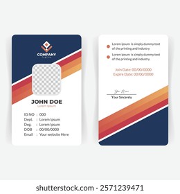 Trendy ID Card Design with Front and Back