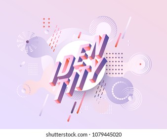 Trendy identity poster, banner background template vibrant gradient purple red violet color abstract geometric shapes. Vector modern, corporate identity, branding advertising layout