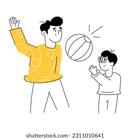 Ilustración a la moda del juego de niños 