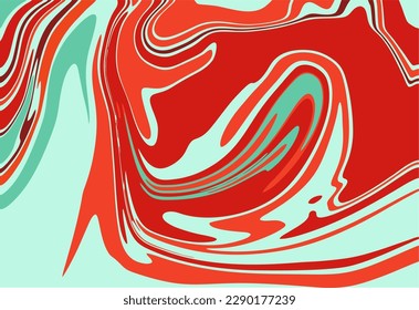 Trendy illustration in style retro. Abstract background. Marble texture. Abstract horizontal background with colorful waves